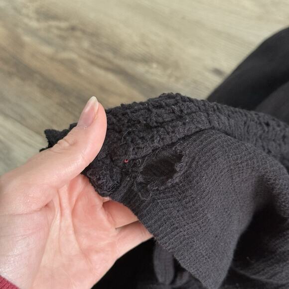 Free People Black Strapless Wide-Leg Jumpsuit Women’s Medium Boho Cotton Romper - Picture 5 of 7